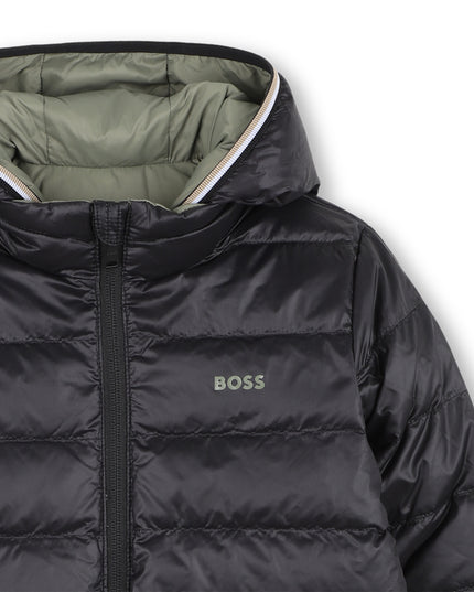 Kids Atelier-Boss-Green Reversible Puffer Jacket