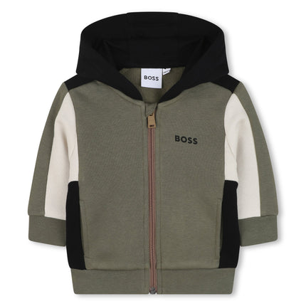 Kids Atelier-Boss-Khaki Green Cardigan