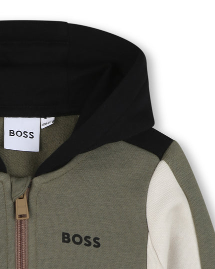 Kids Atelier-Boss-Khaki Green Cardigan