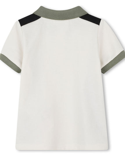 Kids Atelier-Boss-Ivory Color Short Sleeve Polo Shirt
