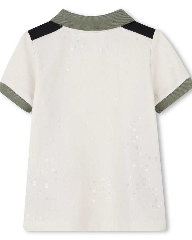 Kids Atelier-Boss-Ivory Color Short Sleeve Polo Shirt
