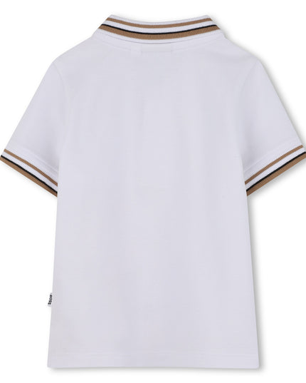 Kids Atelier-Boss-White Short Sleeve Polo Shirt