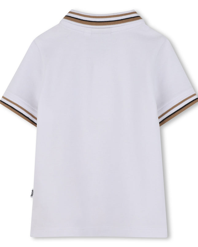 Kids Atelier-Boss-White Short Sleeve Polo Shirt
