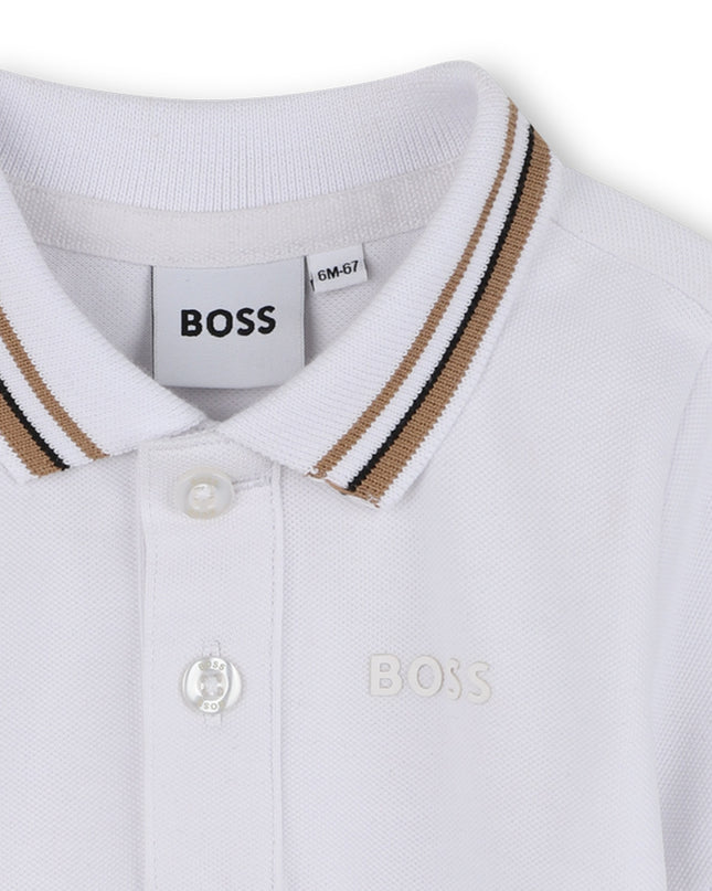 Kids Atelier-Boss-White Short Sleeve Polo Shirt