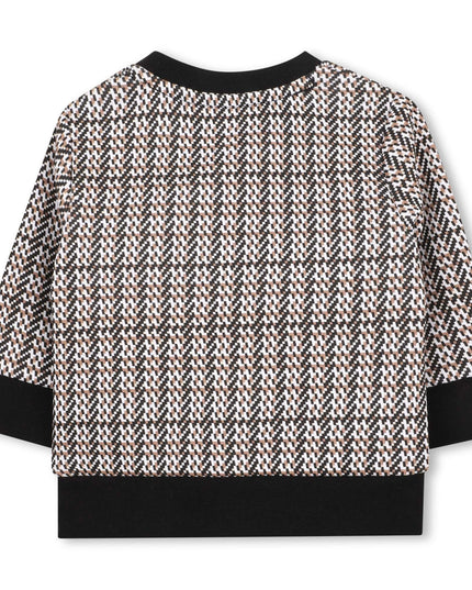 Kids Atelier-Boss-Black Check Logo Sweatshirt
