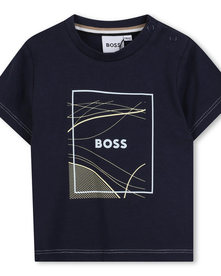 Kids Atelier-Boss-Navy Short Sleeve T-Shirt