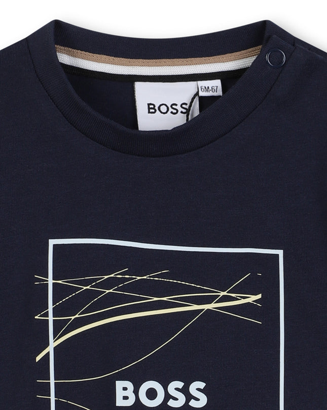 Kids Atelier-Boss-Navy Short Sleeve T-Shirt