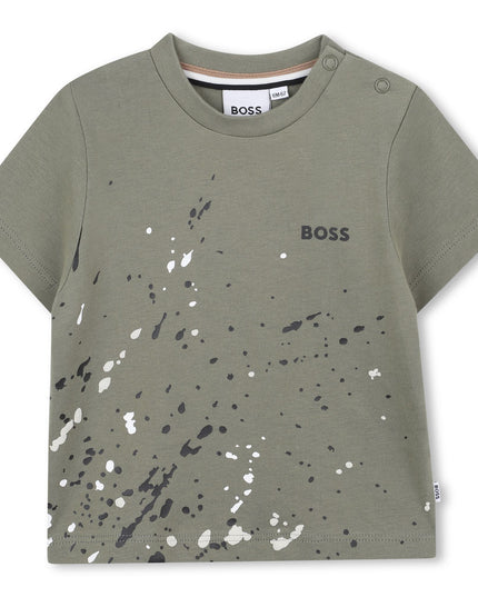Kids atelier-Boss-Olive Green Short Sleeve T-Shirt