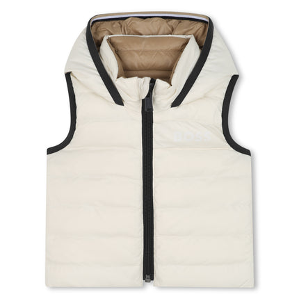 Kids Atelier-Boss-Beige Puffer Sleeveless  Jacket