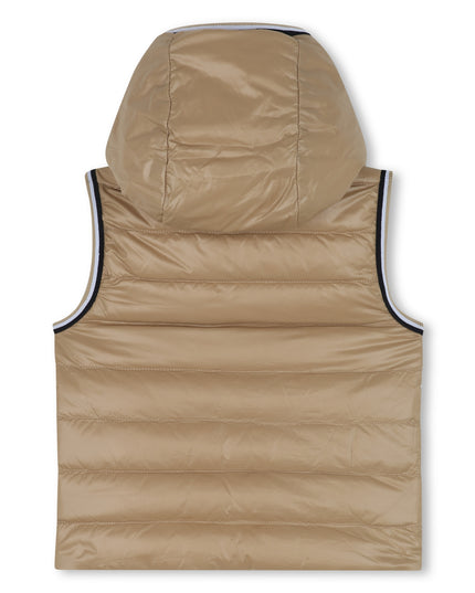 Kids Atelier-Boss-Beige Puffer Sleeveless  Jacket