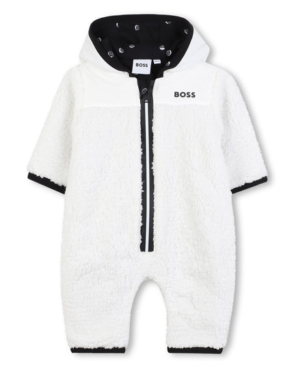 Kids atelier-Boss-Ivory Teddy Fleece Jumpsuit