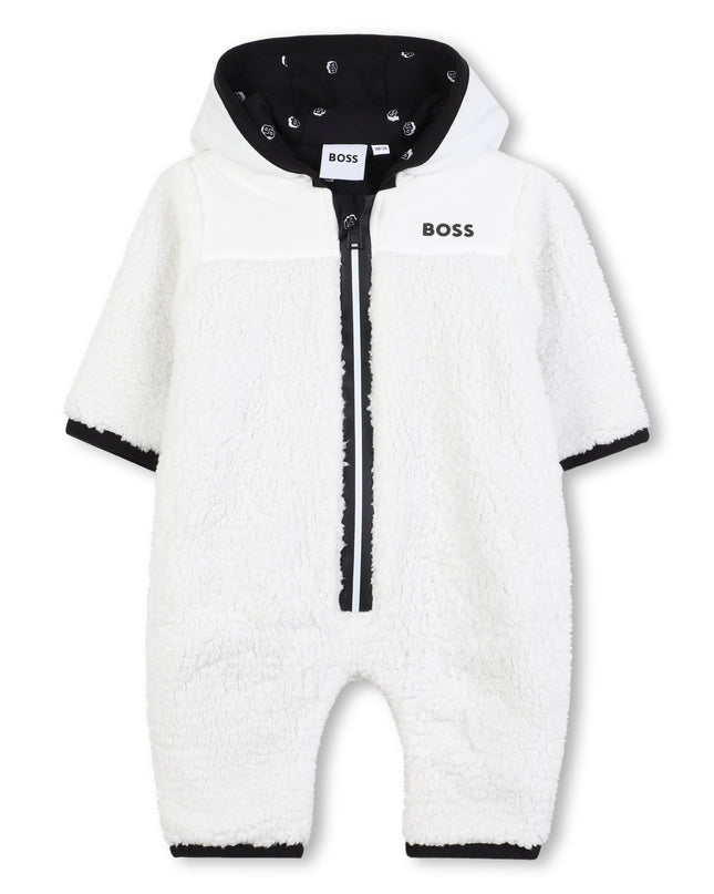 Kids atelier-Boss-Ivory Teddy Fleece Jumpsuit