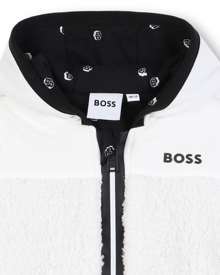 Kids atelier-Boss-Ivory Teddy Fleece Jumpsuit