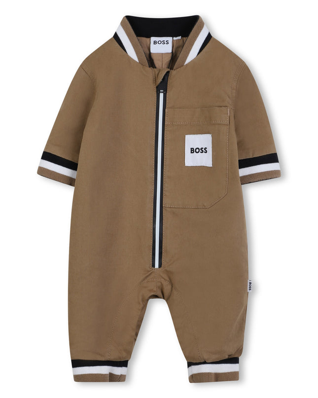 Baby Boys Brown Logo Romper