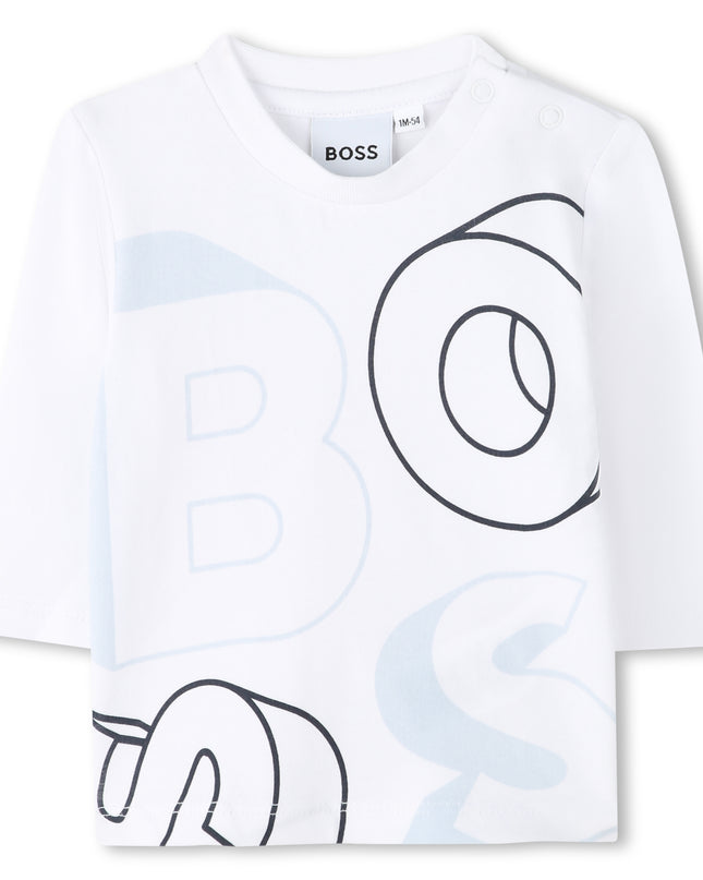 Kids Atelier-Boss-Baby Boys Blue & White Logo Tracksuit Set