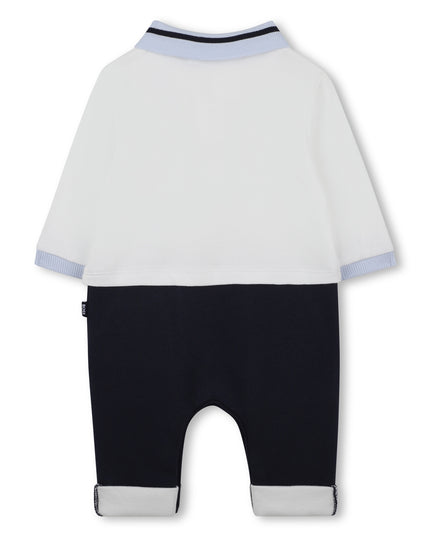 Kids Atelier-Boss-Baby Boys Ivory & Navy Blue Romper