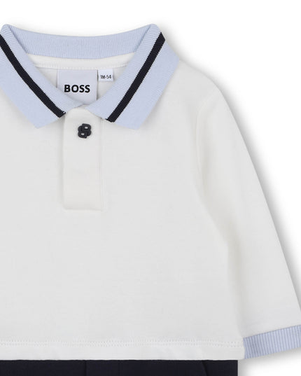 Kids Atelier-Boss-Baby Boys Ivory & Navy Blue Romper