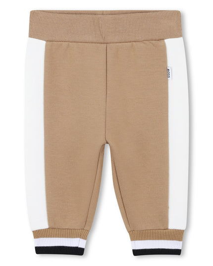 Kids Atelier-Boss-Baby Boys Beige Logo Tracksuit Set