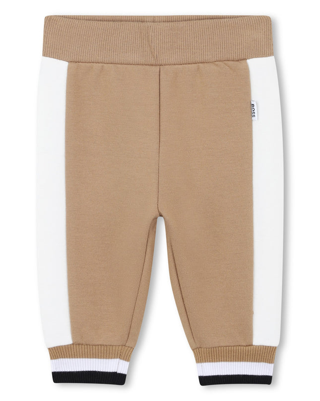 Kids Atelier-Boss-Baby Boys Beige Logo Tracksuit Set