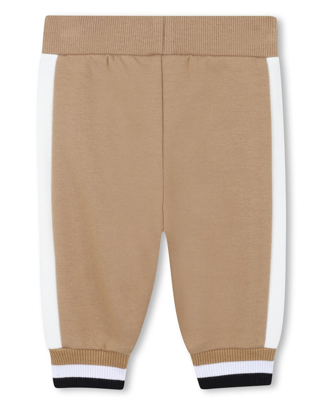 Kids Atelier-Boss-Baby Boys Beige Logo Tracksuit Set