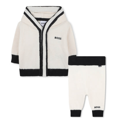 Kids Atelier-Boss-Baby Boys Off-White Logo Tracksuit Set