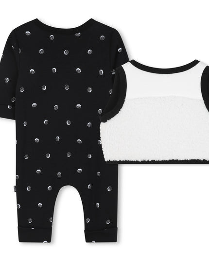Kids Atelier-Boss-Kids Black Polka Dot Baby Romper and Vest Set