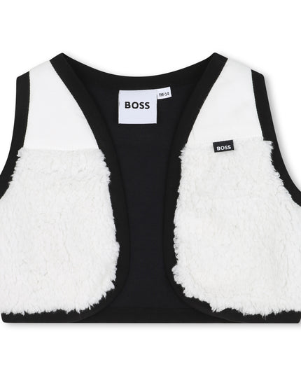 Kids Atelier-Boss-Kids Black Polka Dot Baby Romper and Vest Set