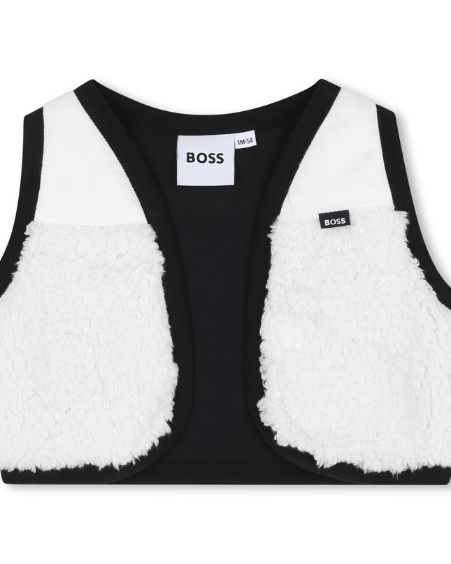 Kids Atelier-Boss-Kids Black Polka Dot Baby Romper and Vest Set