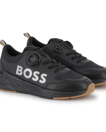 Kids atelier-Boss-Boys Black Logo trainers