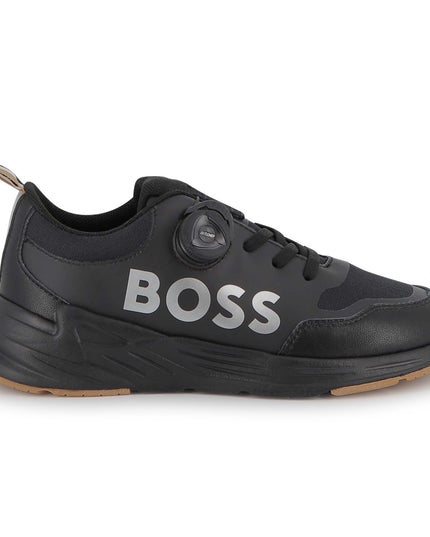 Kids atelier-Boss-Boys Black Logo trainers