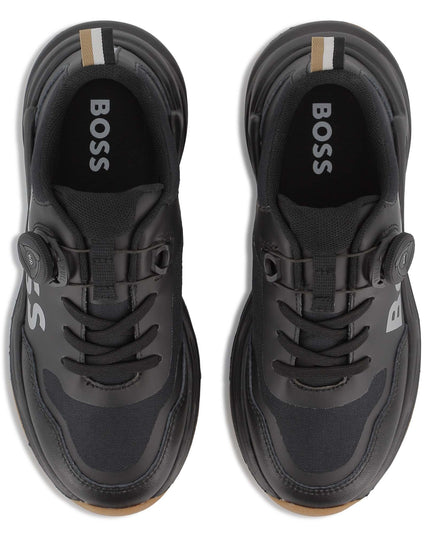 Kids atelier-Boss-Boys Black Logo trainers