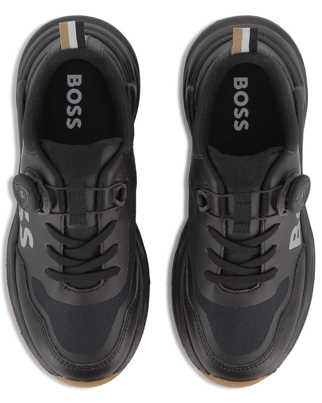 Kids atelier-Boss-Boys Black Logo trainers