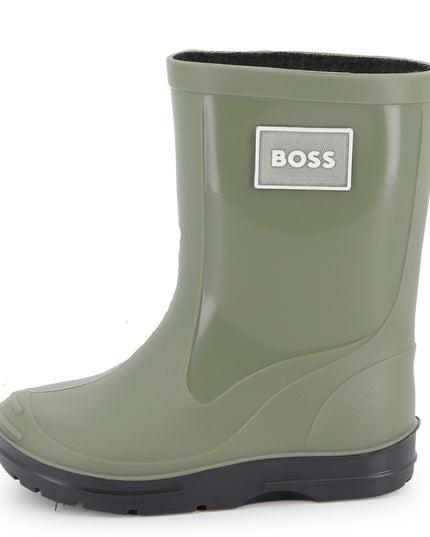 Kids Atelier-Boss-Boss Kids Green Rain Boots with Applique
