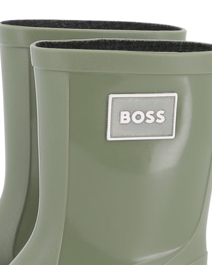 Kids Atelier-Boss-Boss Kids Green Rain Boots with Applique