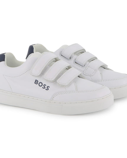 Kids Atelier-Boss-White Leather Sneakers