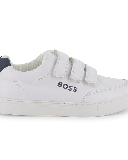 Kids Atelier-Boss-White Leather Sneakers