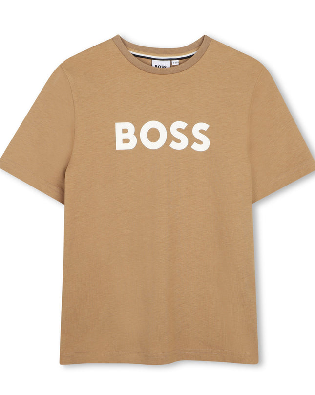 kids atelier boss Cookie Logo Print T-Shirt