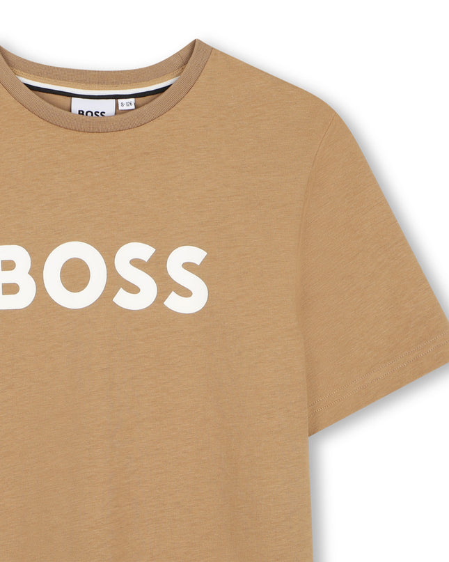 kids atelier boss Cookie Logo Print T-Shirt