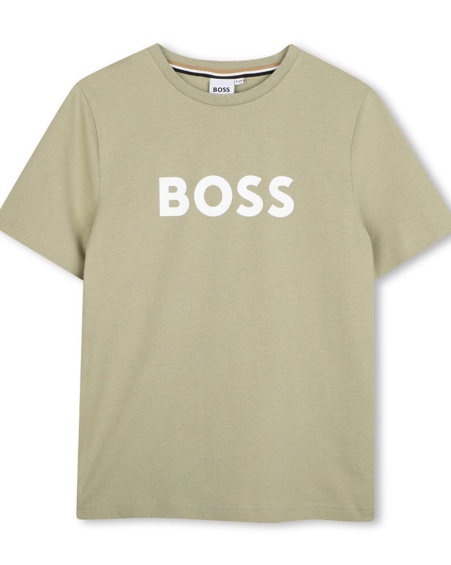 kids atelier boss Elm Logo Print T-Shirt