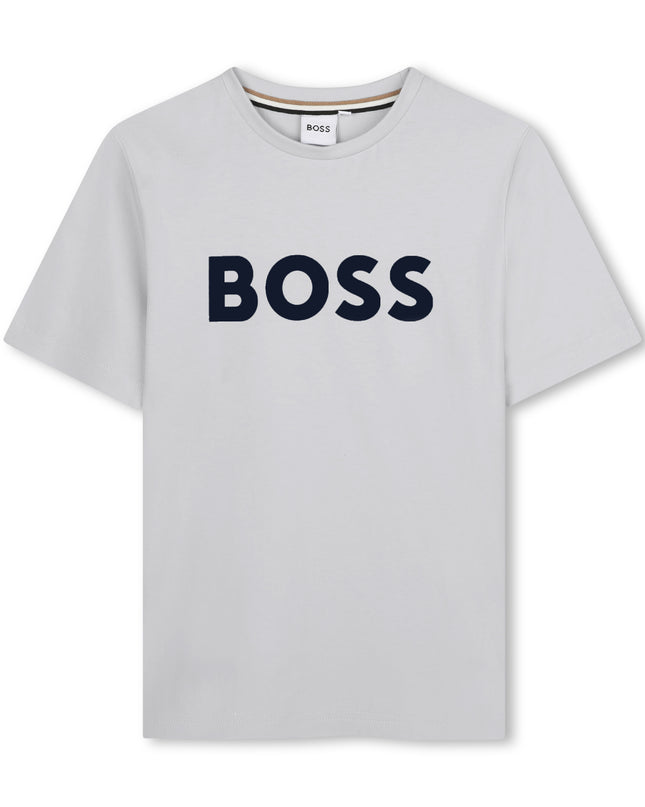 kids atelier boss Chine Grey Logo Print T-Shirt