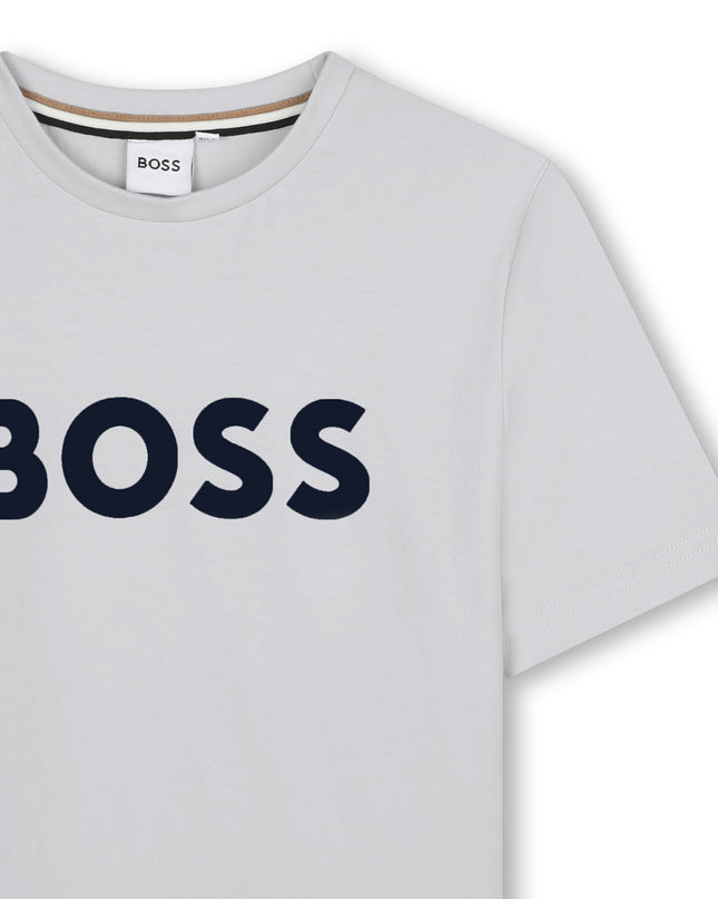 kids atelier boss Chine Grey Logo Print T-Shirt