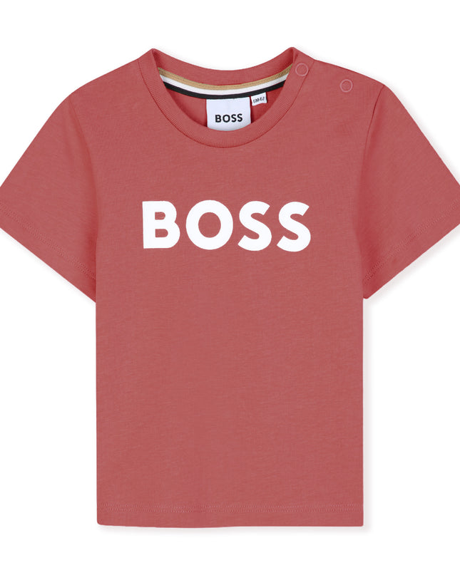 kids atelier boss Terracotta Logo Baby Tee