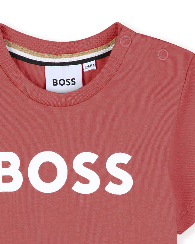 kids atelier boss Terracotta Logo Baby Tee