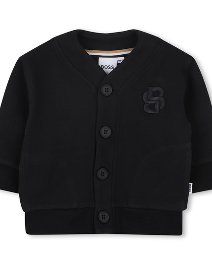 Kids atelier-Boss-Kids wear Black Button-Up Cardigan for Babies