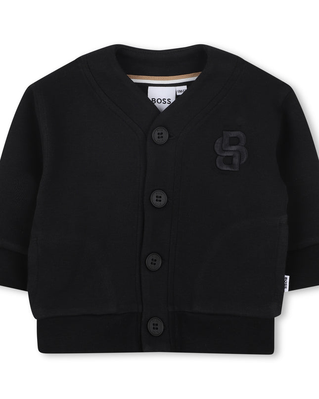 Kids atelier-Boss-Kids wear Black Button-Up Cardigan for Babies