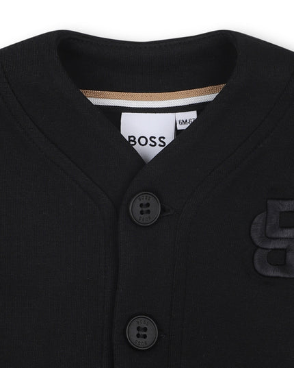 Kids atelier-Boss-Kids wear Black Button-Up Cardigan for Babies