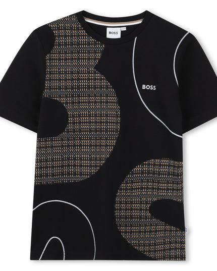 Kids Atelier-Boss-Black Short Sleeves T-Shirt