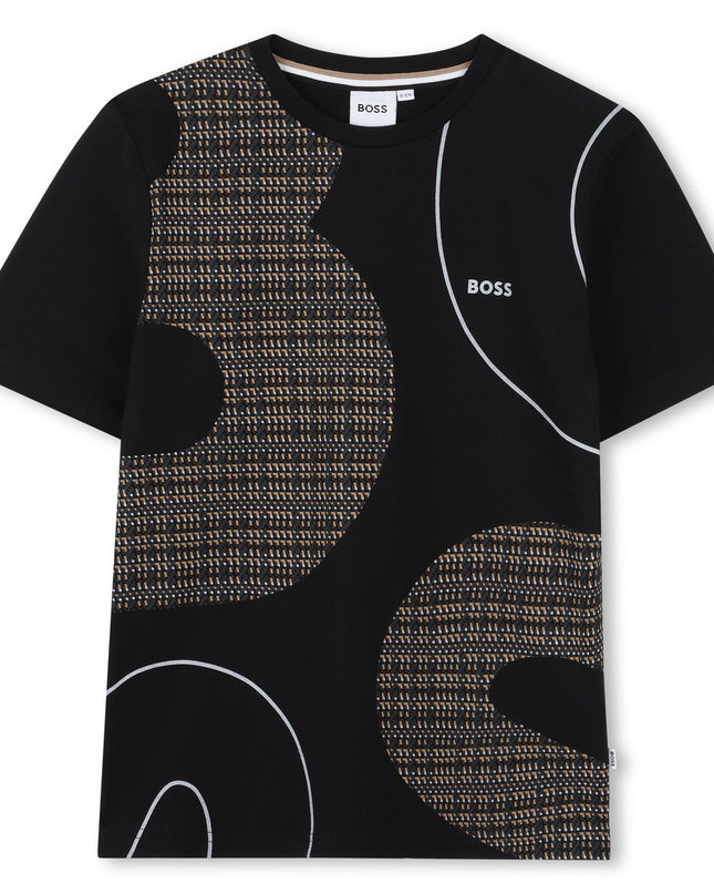 Kids Atelier-Boss-Black Short Sleeves T-Shirt