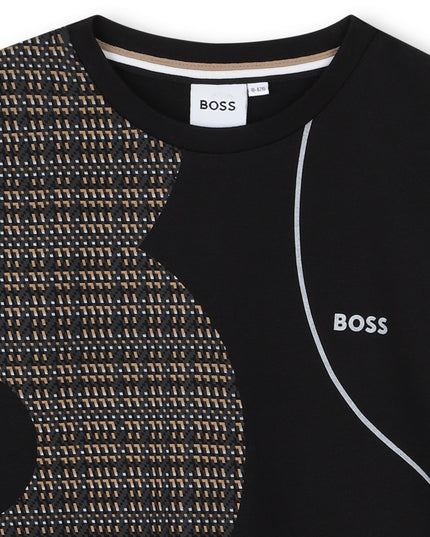 Kids Atelier-Boss-Black Short Sleeves T-Shirt