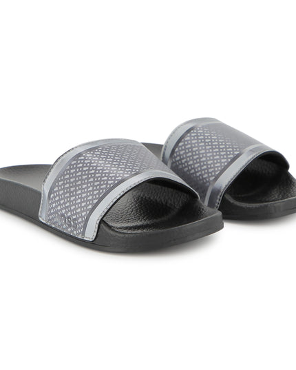 kids atelier boss Black & Gray Grid Slides